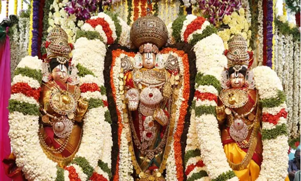 Lord Malayappa Swamy appears on Simha Vahanam on Day 3 of Tirumala Navaratri Brahmotsavams