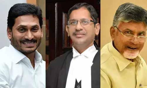 YS Jagan mohan Reddy, N V Ramana and Chandrababu Naidu