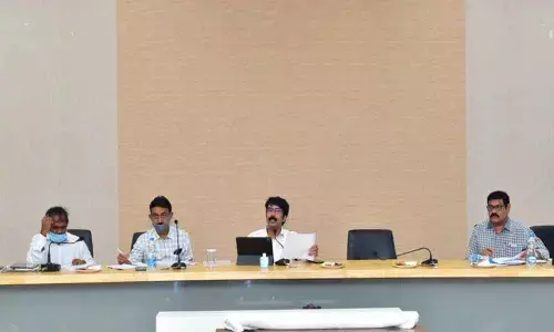 East Godavari District Collector  D Muralidhar Reddy speaking at a meeting in Kakinada on Monday