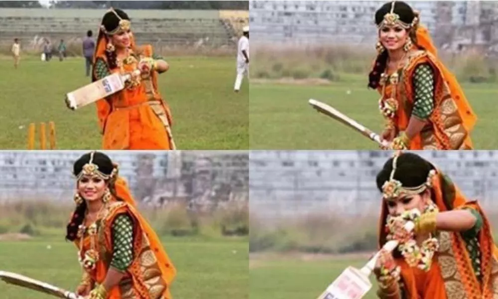 Bangladesh Woman Cricketer Sanjida Islams Wedding Photoshoot Bowls Out Social Media
