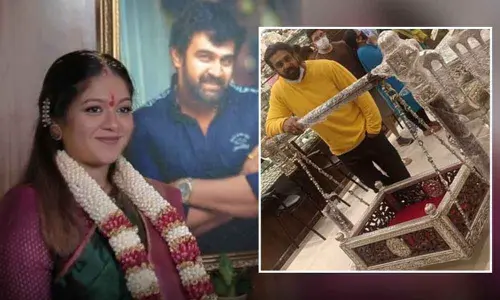 Dhruva Sarja Gifts Silver Cradle To Meghana Raj