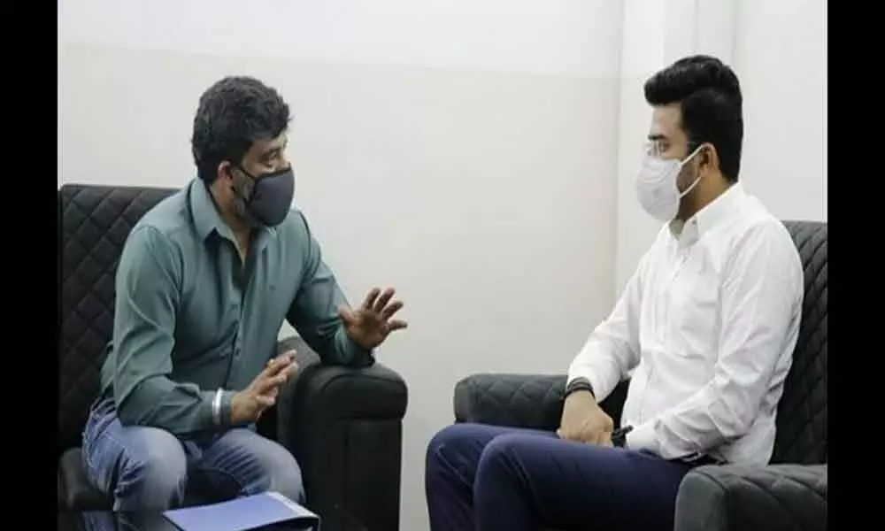 Jothe Jotheyali Actor Anirudhs Meeting With Tejasvi Surya Sparks Rumours