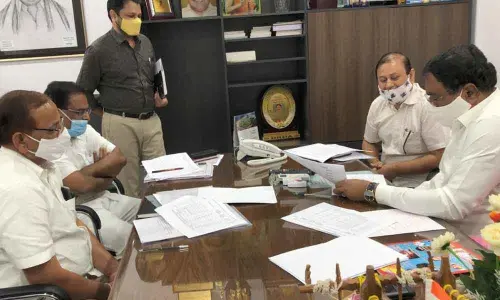 Panchayat Raj and Rural Development Minister Errabelli Dayakar Rao reviewing PMGSY works with officials  in Hyderabad on Tuesday