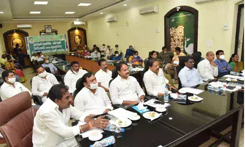 Deputy Speaker Kona Raghupati, Collector I Samuel Anand Kumar, MP Mopidevi Venkata Ramana