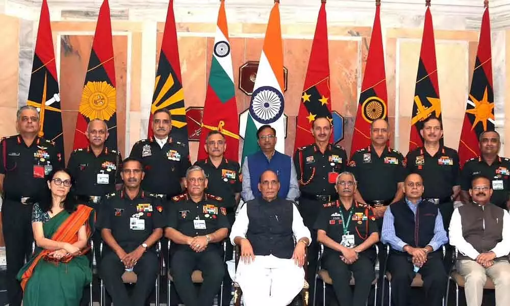 Defence Minister Rajnath Singh with CDS Bipin Rawat