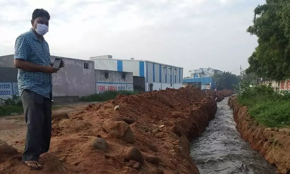 Nala drains excess water from Fox Sagar Lake