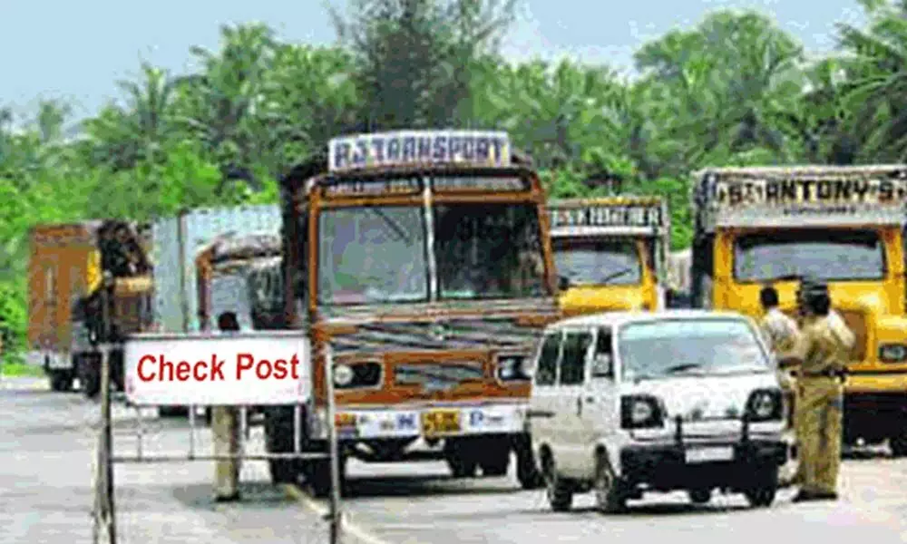 Inter-State check-post at Ichchapuram