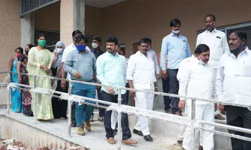 MLA Methuku Anand inspects construction works