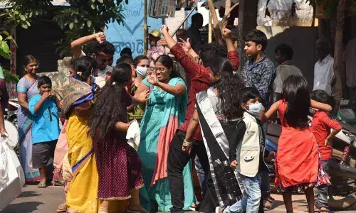 A group of people dancing to a peppy track at a wedding ceremony in Visakhapatnam  	Photo: A Pydiraju
