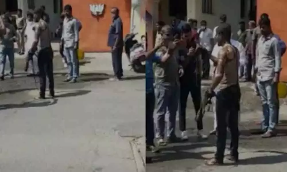 Man tries to immolate self in front of BJP office in Hyderabad