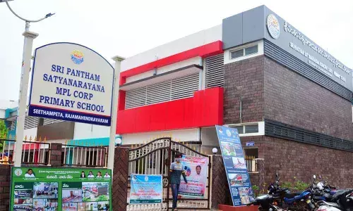 Pantham Satyanarayana Municipal Primary School after renovation under Naadu-Nedu programme in Rajamahendravaram on Sunday