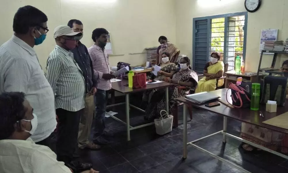 YSRCP Teachers Federation leaders creating awareness