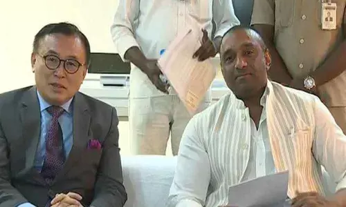 Mekapati Gautam Reddy gives presentation to Taiwan representatives over investments in AP