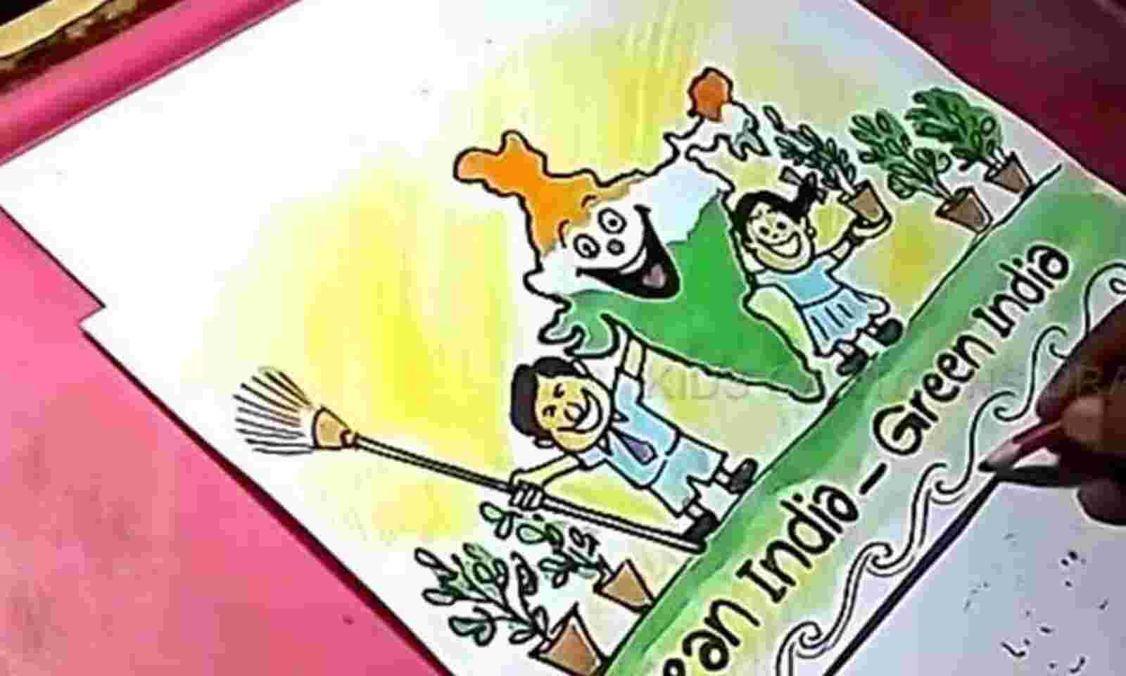 How to Draw Clean India Drawing for Kids Step by Step  video Dailymotion