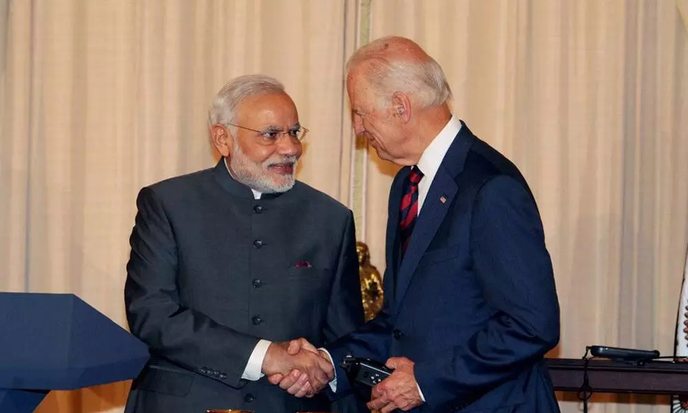 Narendra Modi with then US Vice President Joe Biden