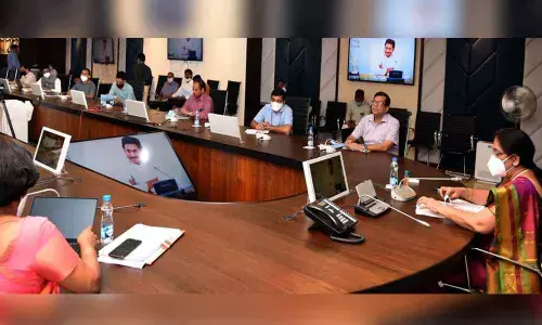 Members of inter-ministerial Central team on flood damage meeting Chief Secretary Nilam Sawhney at the Secretariat on Monday