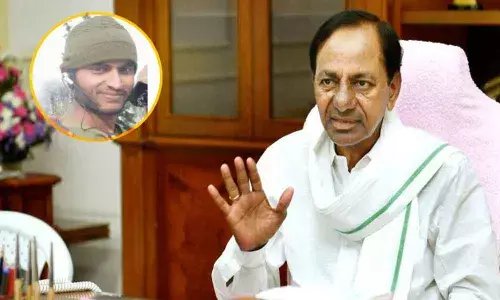 Chief Minister K Chandrasekhar Rao condoled the death of army jawan Mahesh who died in the firing took place at the border.