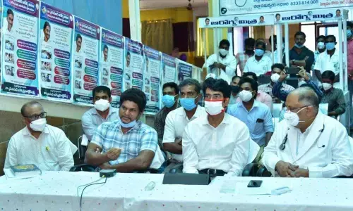 District Collector D Muralidhar Reddy attending videoconference of Chief Minister YS Jagan Mohan Reddy