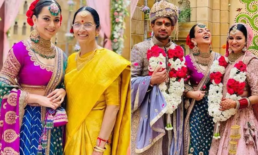 Kangana Ranaut Looks Classy And Regal At Her Brother Aksht’s Wedding