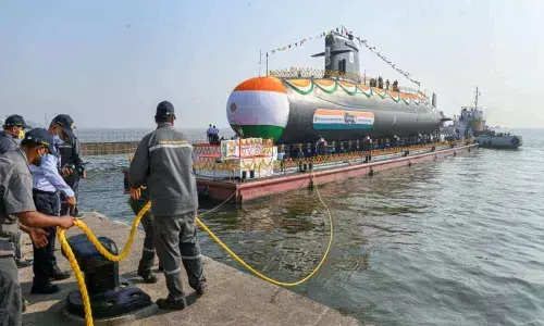 Navys 5th Scorpene submarine-launched in Mumbai