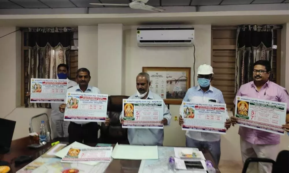 RTC officials releasing poster on special pilgrim buses