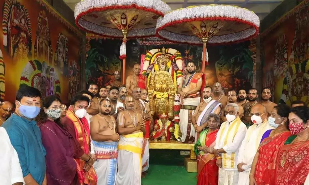 Simha Vahana seva of Goddess Padmavathi Devi