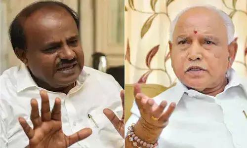 H D Kumaraswamy met Karnataka Chief Minister B S Yediyurappa