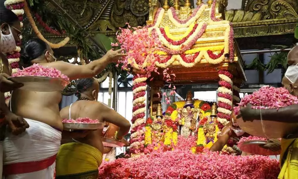 Temple DyEO  Harindranath, Garden wing Chief Sri Srinivasulu, VGO Sri Bali Reddy, temple Peishkar  Jagan Mohanacharyulu, AVSO  Veera Babu and others participated.