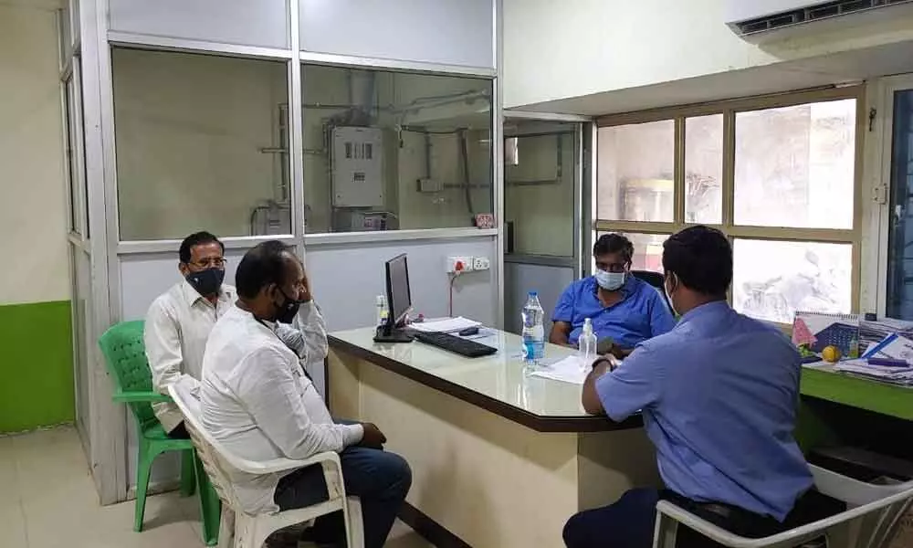 APSRTC Regional Manager T Chengal Reddy holding a meeting with senior officials in Tirupati on Sunday