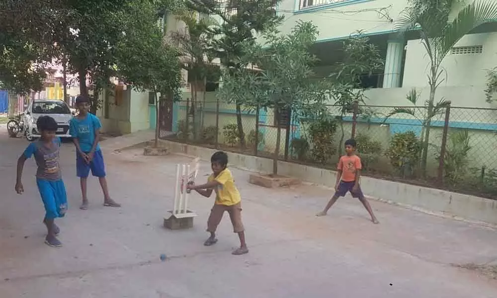 Kids have a ball on roads as parks, playgrounds closed