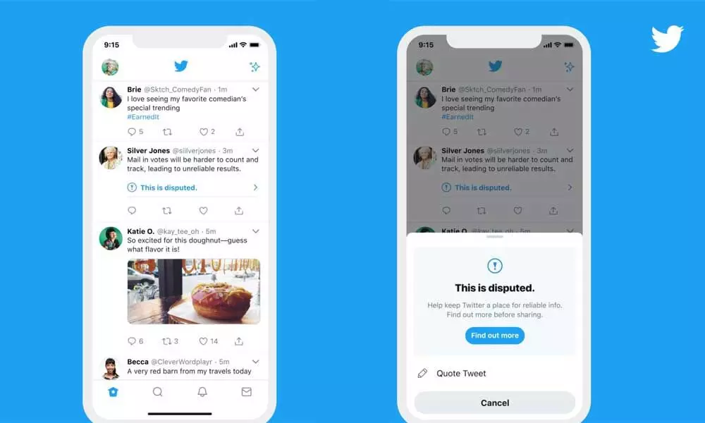 Twitter to display a message when trying to like a labelled tweet