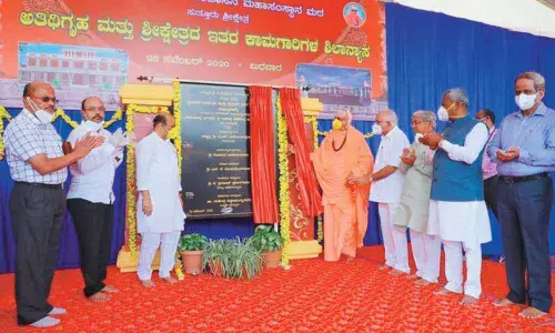 Chief Minister Yediyurappa at JSS math at Suttur in Nanjangud taluk in Mysuru district on Wednesday.