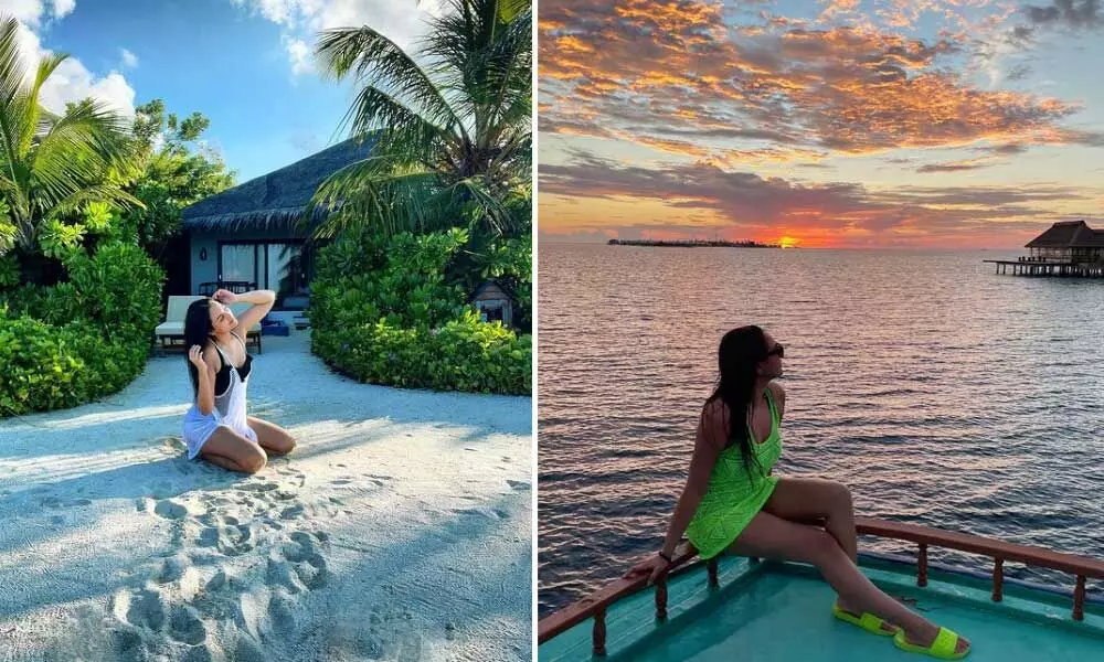 Sonakshi Sinha Chills At Maldives And Looks Stunning In The Sunset Pictures