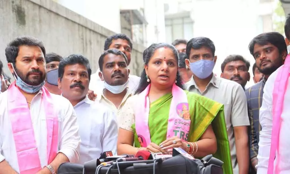 TRS leader Kavitha asks why the BJP remained silent and did not celebrate the legacy of the legendary leader and did not take part in the centenary celebrations carried out by the TRS government