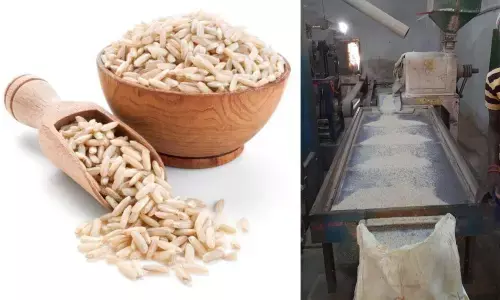 A view of unpolished rice