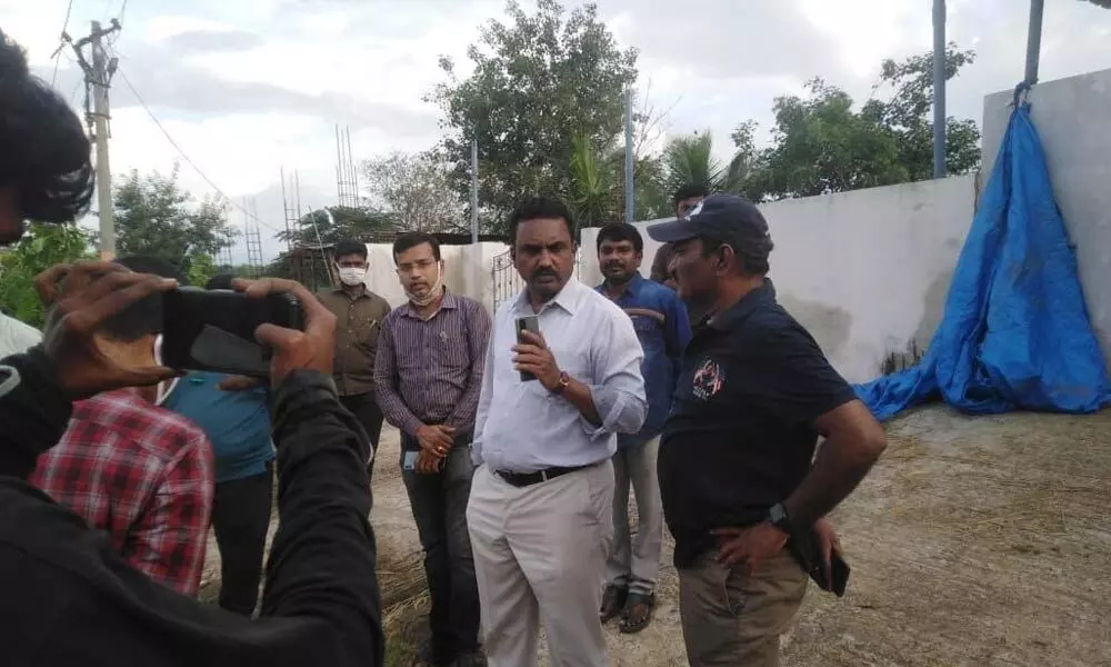 APSPDCL CMD H Harinath Rao inspecting the restoration works in Kadapa district on Saturday