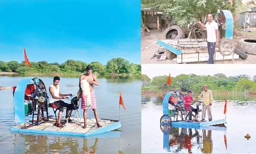 Consumed with the idea and obsessed to build one, he initially bought an old Hero Honda CD 100 for Rs 6,000 and used the handle and the motor for his project. He also manufactured fans all by himself that would help propel the boat. Without a formal education, trial and error was the only option. The result: an amphibian vehicle that can run on water and land with equal ease