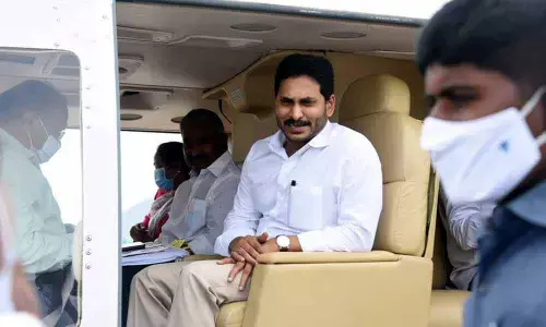 CM Jagan leaves for aerial survey from Tirupati