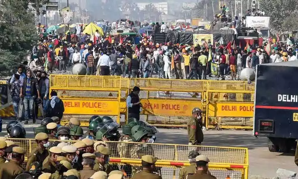 Security beefed up at Delhi-Gurugram border amid farmers stir