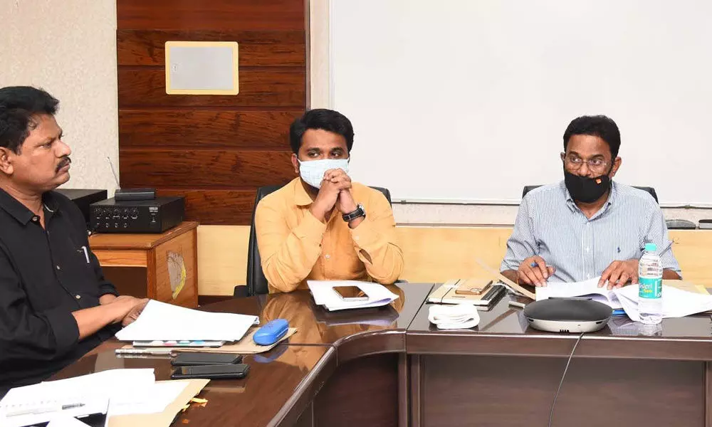 Krishna district electoral rolls observer B Sridhar speaking at a meeting in Vijayawada on Thursday