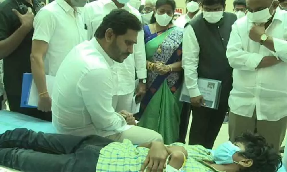 YS Jagan arrives in Eluru, consoles the victims of mysterious disease