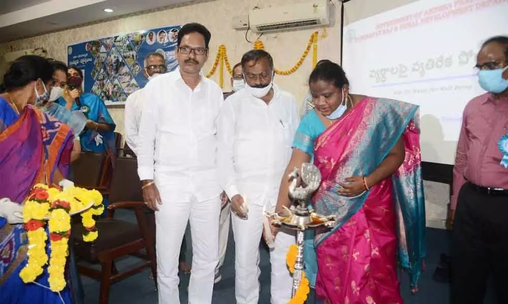Araku MP G  Madhavi inaugurating a programme on ‘War on Waste for Wellbeing’ in Visakhapatnam on Monday