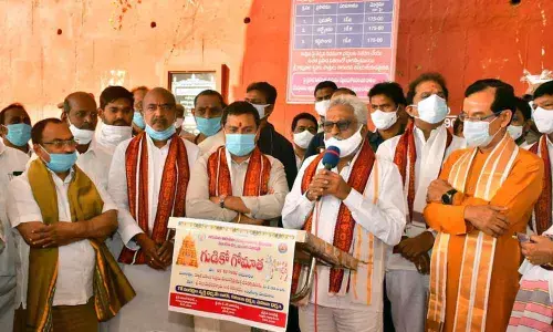 TTD Chairman YV Subba Reddy launching Gudiko-Gomata programme  at Durga temple in Vijayawada on Monday