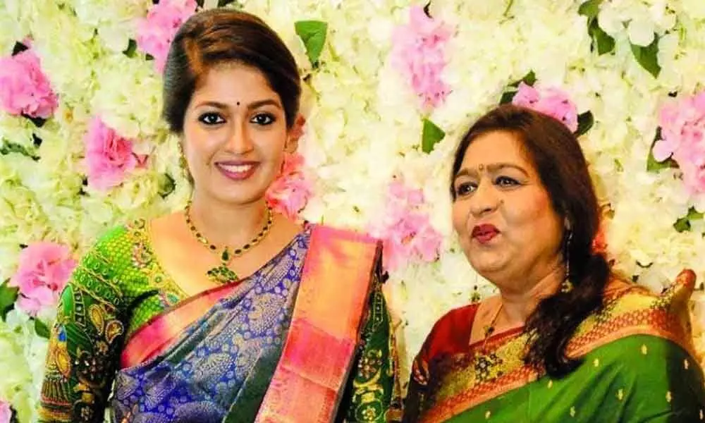 Meghana Raj and her Mother Pramila Joshai