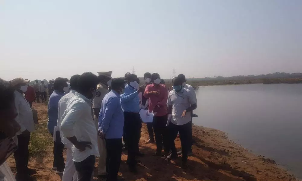 National Green Tribunal team visiting house sites in Kakinada