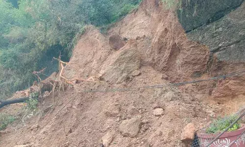 Andhra Pradesh: Heavy rains cause landslide at back of Narayanagiri guest house in Tirumala