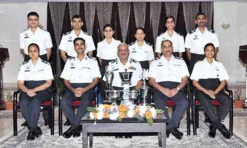 Air Vice Marshal DK Awasthi, Deputy Commandant and officers of ATCOTE along with the award winners at Air Force Academy
