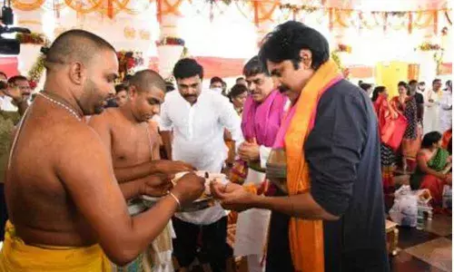 Pawan Kalyan visits Megha Krishna Reddys village Dokiparru in Krishna, participates in Brahmotsavams