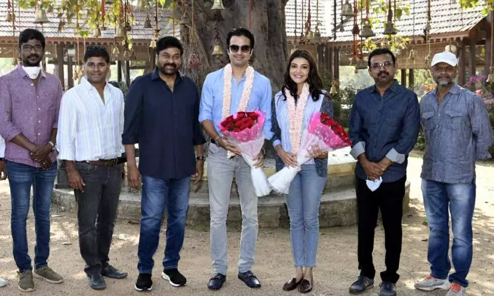 Kajal Joins The Set Of ‘Acharya’ And Receives A Warm Welcome Along With Her Husband Gautam Kitchlu