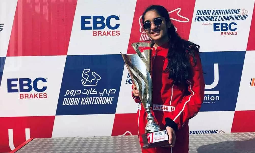 Aashi grabs 2 podium finishes in Dubai Endurance Karting Championship